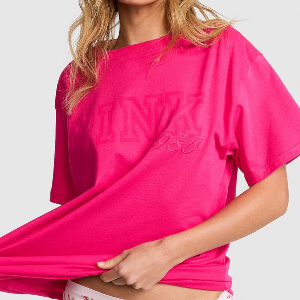 VS PINK CAMPUS COTTON TEE SHIRT XXL HOT STUFF NWT - Picture 3 of 5